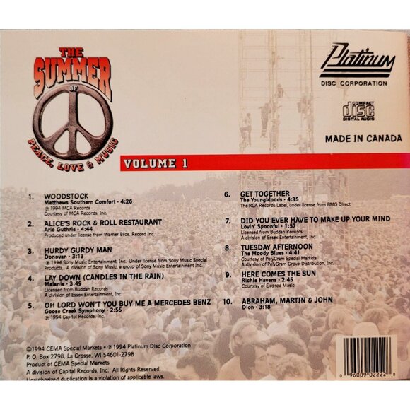 The Summer Of Peace Love & Music - CD - Limited 25th Anniversary Edition 37303cd - Picture 2 of 2